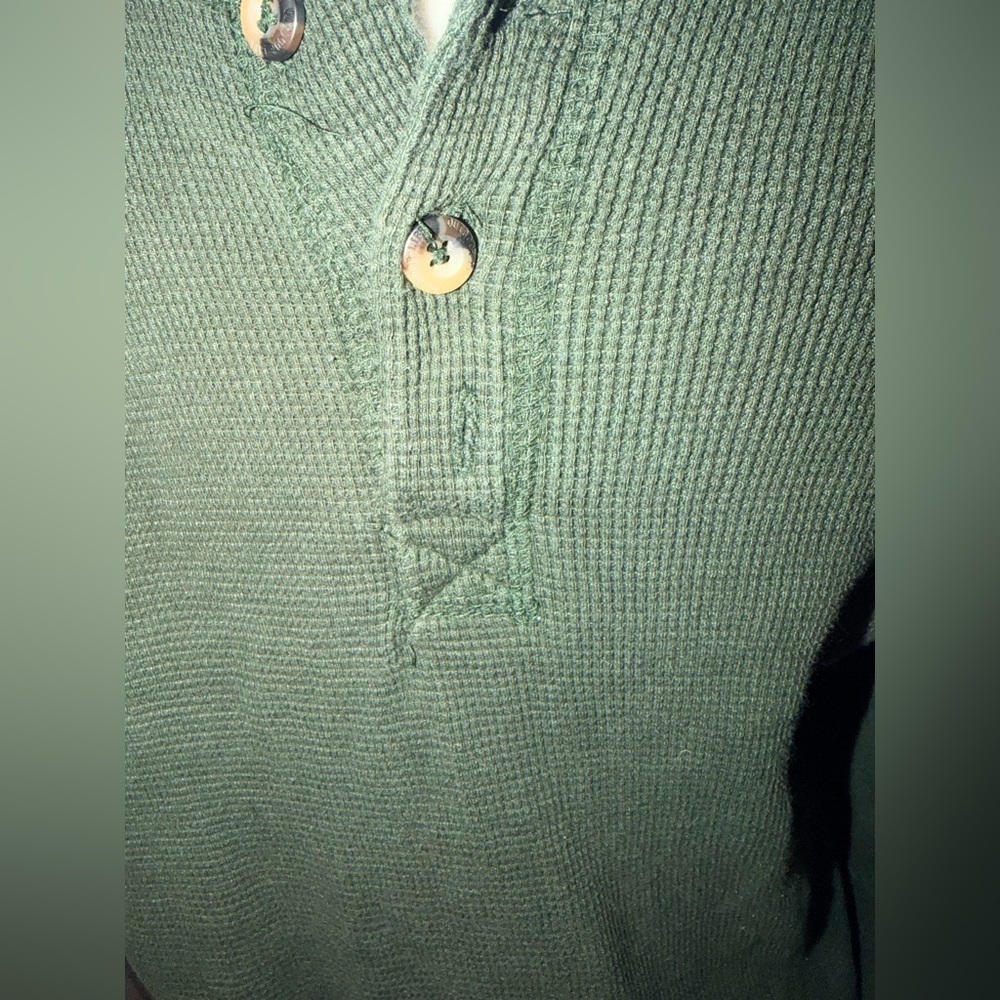 Outdoor Life Dark Green Men's Long Sleeve Henley - Picture 4 of 5